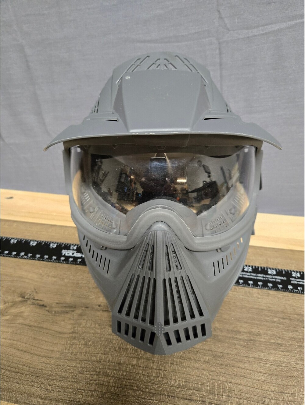 Venom Gray full face protective mask with clear lens Paintball